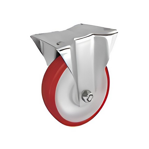 FPp 63 SS - Полиуретановое колесо 160*50 мм (нерж.сталь, площ., непов, обод PP, шарикоподш.)